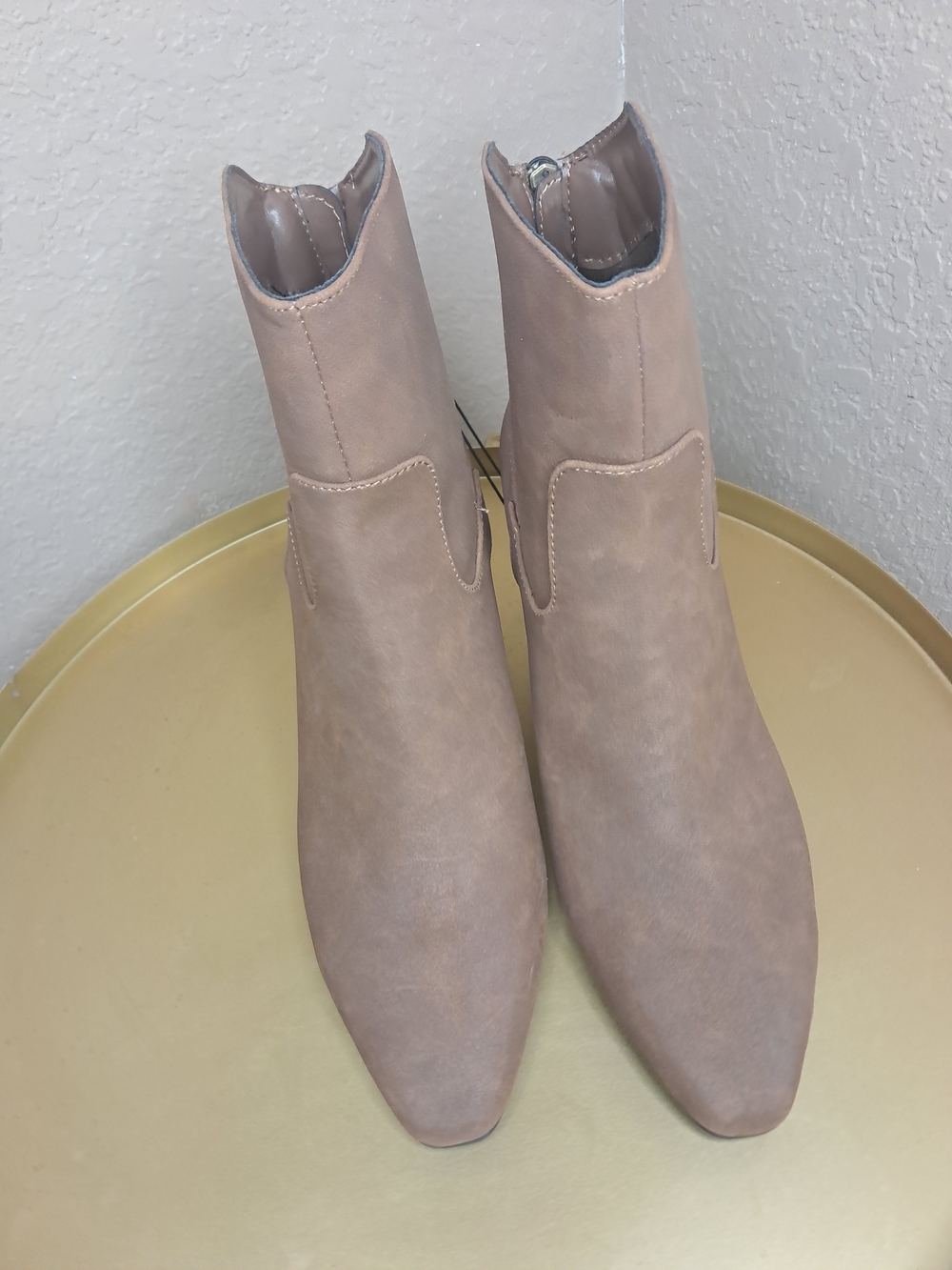 St. John's Bay Taupe Pointed Toe Ankle Booties